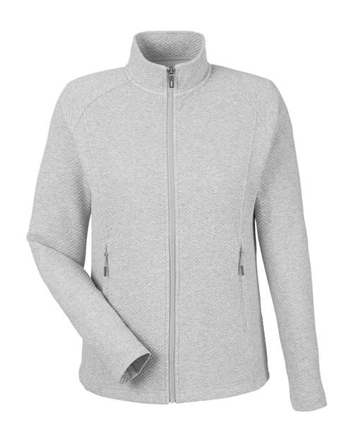 North End NE727W, Women's Spirit Textured Full-zip, Platinum Heather