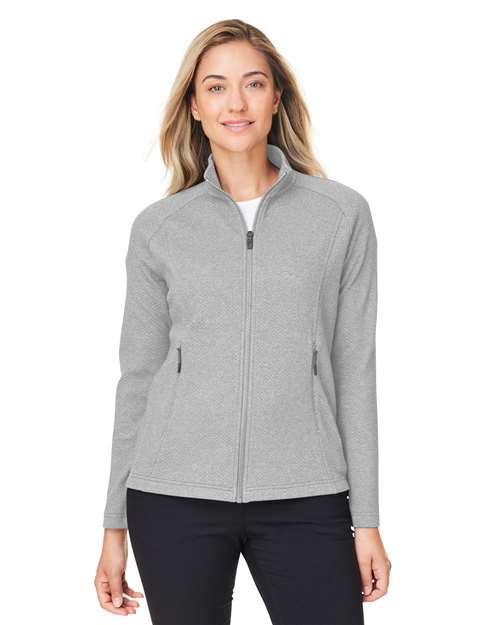 Women's Spirit Textured Full-Zip - - 14283 Platinum Heather 210D3 8-8.9 oz AB Exclusive Brands Activewear CA New ab Corporate Corporate Gifting & Incentives Corporate Gifting - Splurge Cotton Full-Zips Knit Long Sleeves NE727W New AB North End Outerwear Performance Pockets Polos & Knits Polyester Socially Conscious Manufacturing Spandex Sun/UV Protection Sustainable Materials Sustainable Styles Tops Womens Zips