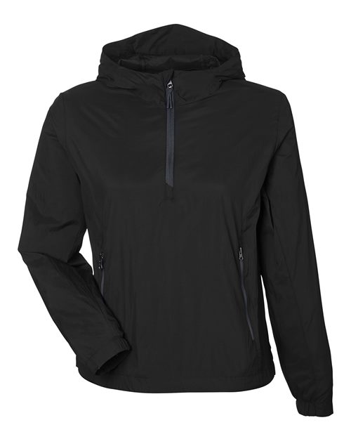 North End NE810W, Women's Aura Lightweight Packable Anorak, Black/ Carbon