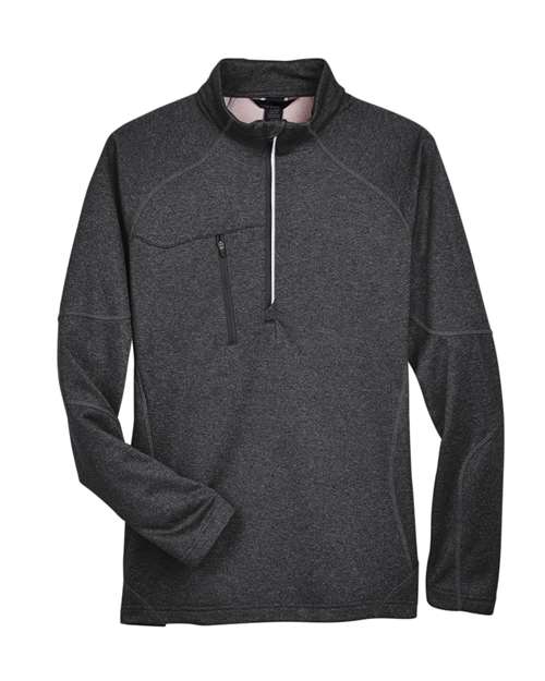 North End 88175, Men's Catalyst Performance Fleece Quarter-zip Pullover, Carbon Heather