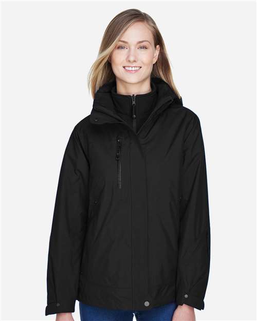 Women's Caprice 3-in-1 Jacket with Soft Shell Liner - - 14303 Black 116D3 78178 AB Exclusive Brands CA New ab Hooded Jackets New AB North End Outerwear Performance Polyester - 100% Rain Coats Thermals Trending Waterproof Womens