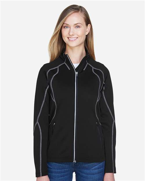 Women's Gravity Performance Fleece Jacket - - 14307 Black 114D3 7-7.9 oz 78174 AB Exclusive Brands Activewear CA New ab Fleece Full-Zips Jackets Moisture-Management New AB North End Outerwear Performance Pockets Polyester - 100% Womens Zips