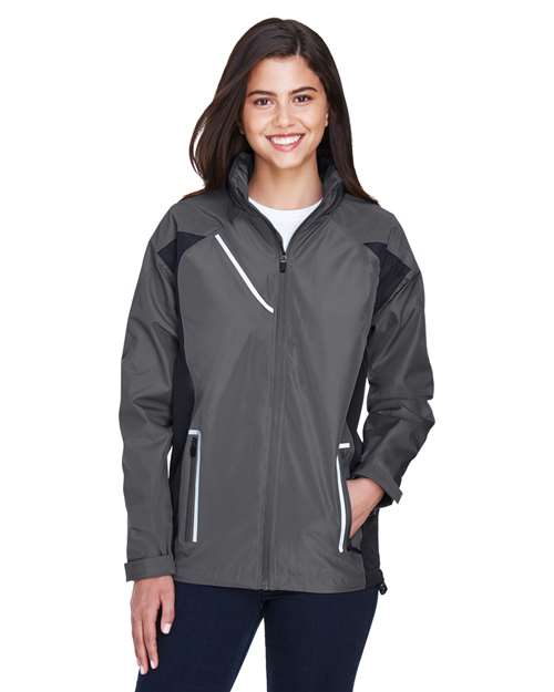 Women's Dominator Waterproof Jacket - - 14311 Sport Graphite 747D9 AB Exclusive Brands CA New ab Full-Zips Hooded Jackets New AB Outerwear Performance Polyester - 100% Rain Coats S&S Deep Deals S&S Exclusive Brands Team 365 TT86W Waterproof Womens Zips