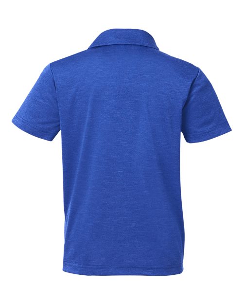 Team 365 TT51HY, Youth Zone Sonic Heather Performance Polo, Sport Royal Heather
