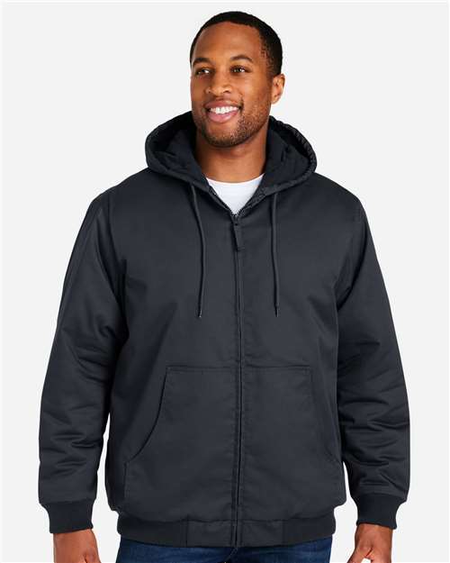 Harriton M722T, Unisex Tall Climabloc Heavyweight Hooded Full-zip Jacket, Dark Charcoal