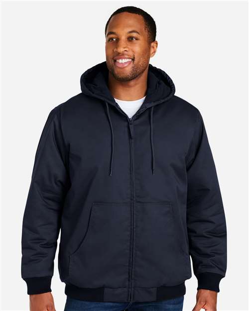 Harriton M722T, Unisex Tall Climabloc Heavyweight Hooded Full-zip Jacket, Dark Navy