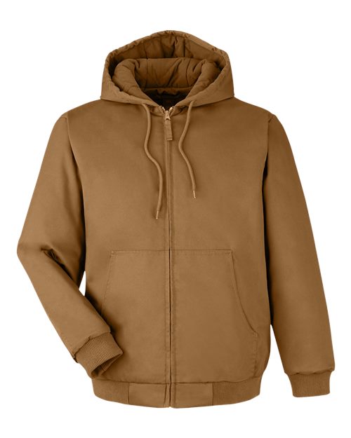 Harriton M722T, Unisex Tall Climabloc Heavyweight Hooded Full-zip Jacket, Duck Brown