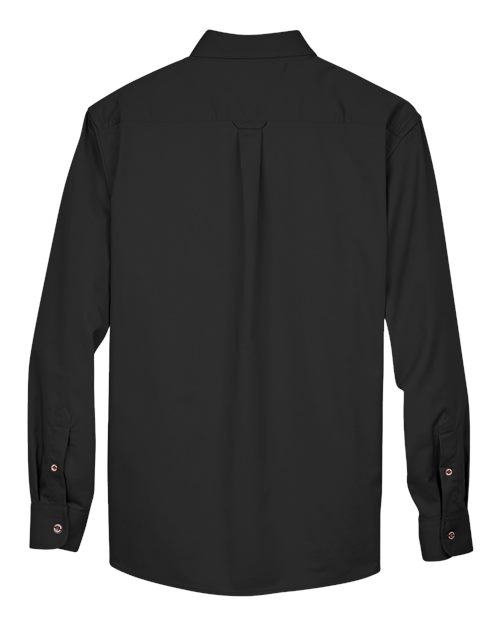 Harriton M500T, Men's Tall Easy Blend Twill Dress Shirt, Black