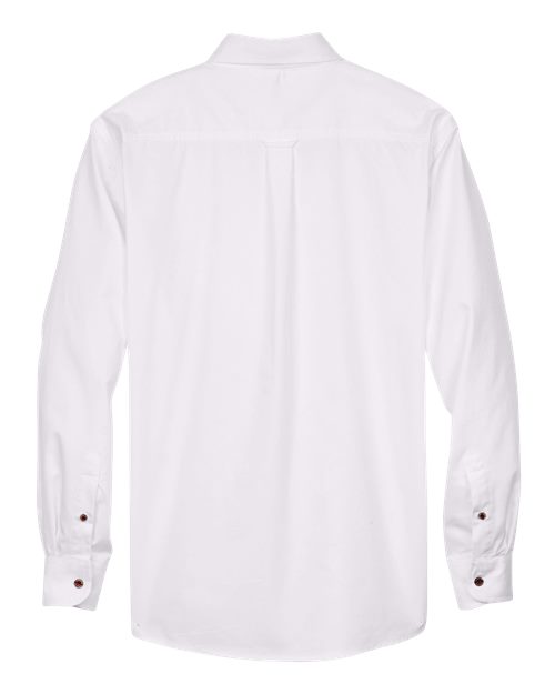 Harriton M500T, Men's Tall Easy Blend Twill Dress Shirt, White