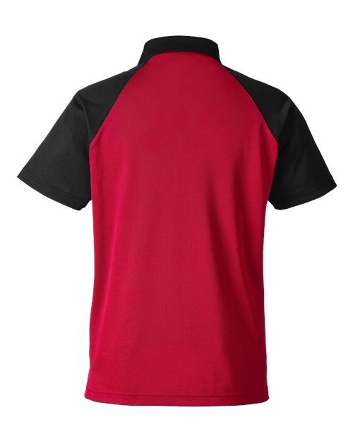 Team 365 TT21C, Men's Command Snag-protection Colorblock Polo, Sport Red/ Black