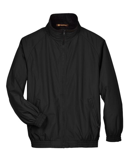 Harriton M740, Unisex Fleece Lined Nylon Jacket, Black/ Black