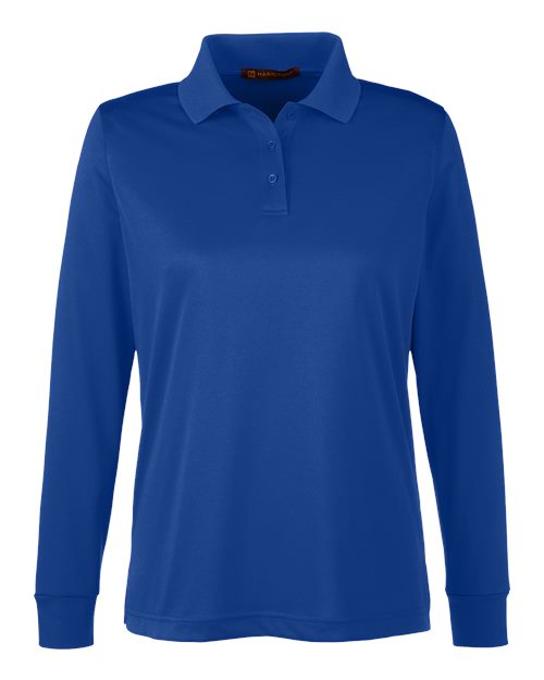 Harriton M348LW, Women's Advantage Snag Protection Plus Il Long Sleeve Polo, True Royal