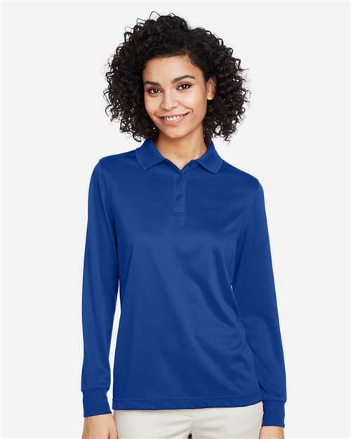 Harriton M348LW, Women's Advantage Snag Protection Plus Il Long Sleeve Polo, True Royal
