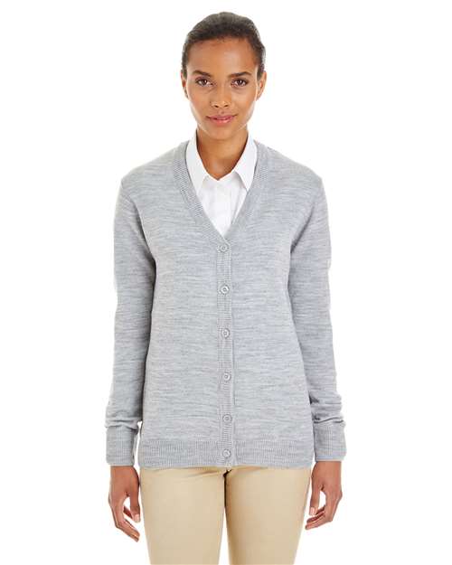 Women's Pilbloc V-Neck Button Cardigan Sweater - - 14364 Grey Heather 11-11.9 oz 235B9 AB Exclusive Brands Back to School 2025 CA CA New ab Harriton Long Sleeves M425W New AB Polos & Knits Quarter-Zips S&S Exclusive Brands Sweaters Tops V-Neck Womens