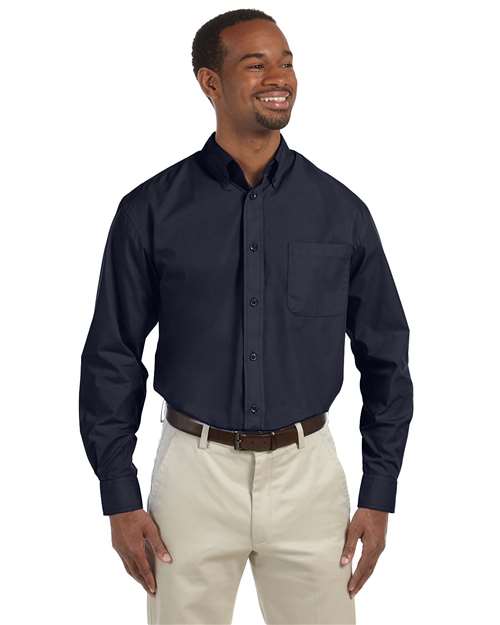 Harriton M510, Men's Essential Poplin, Navy
