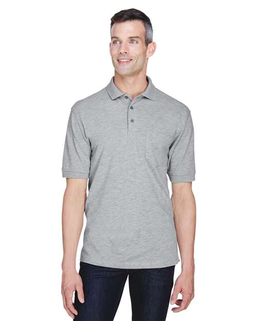 Men's Easy Blend™ Polo with Pocket - - 14397 Grey Heather 2025 Polo Guide 2025 Polo Guide Uniforms 2025 Polo Guide Uniforms - Workwear & Industrial 205B9 AB Exclusive Brands Back to School 2025 CA CA New ab Cotton Harriton M265P Mens & Unisex New AB Pique Pockets Polos Polos & Knits Polyester S&S Exclusive Brands Short Sleeves Side Seams Sport Shirts Tops