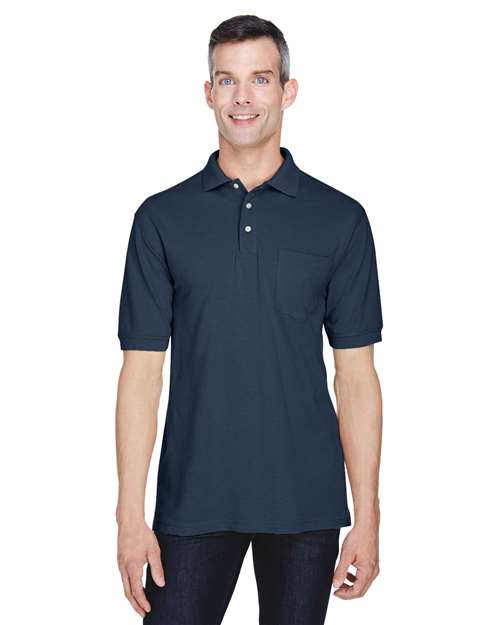 Men's Easy Blend™ Polo with Pocket - - 14397 Navy 2025 Polo Guide 2025 Polo Guide Uniforms 2025 Polo Guide Uniforms - Workwear & Industrial 205B9 AB Exclusive Brands Back to School 2025 CA CA New ab Cotton Harriton M265P Mens & Unisex New AB Pique Pockets Polos Polos & Knits Polyester S&S Exclusive Brands Short Sleeves Side Seams Sport Shirts Tops