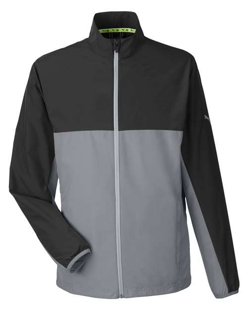 Men's 1st Mile Wind Jacket - - 14399 Puma Black Quiet Shade 18546 599128 AB Retail Exclusive Brands CA New ab Full-Zips Jackets Mens & Unisex New AB Outerwear Polyester - 100% Puma Golf Recycled S&S Deep Deals S&S Exclusive Brands Visible Logos Zips