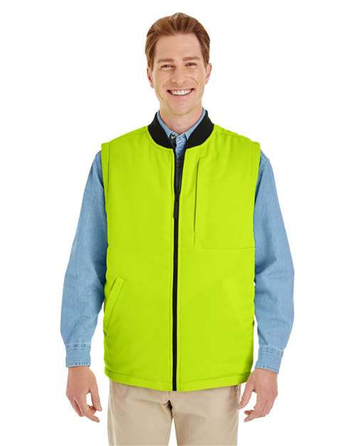 Unisex Dockside Interactive Reversible Freezer Vest - - 14413 Black Safety Yellow 293B9 AB Exclusive Brands CA New ab Fleece Full-Zips Harriton Jackets M776 Mens & Unisex Moisture-Management New AB Outerwear Performance Pockets Polyester - 100% S&S Exclusive Brands Sleeveless Thermals Vests Water Resistant Workwear Zips