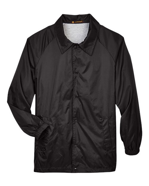 Harriton M775, Unisex Nylon Staff Jacket, Black