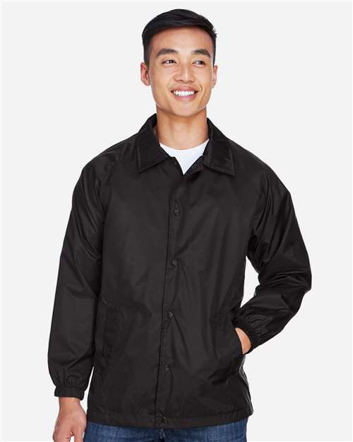 Harriton M775, Unisex Nylon Staff Jacket, Black