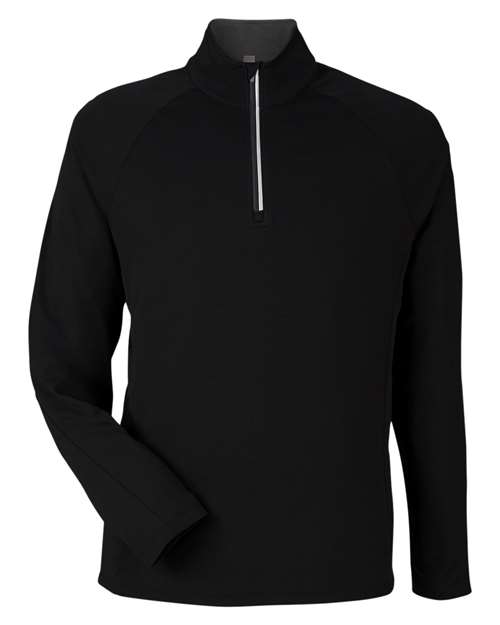 CORE365 CE418, Men's Origin Performance Pique Quarter-zip Pullover, Black/ Carbon