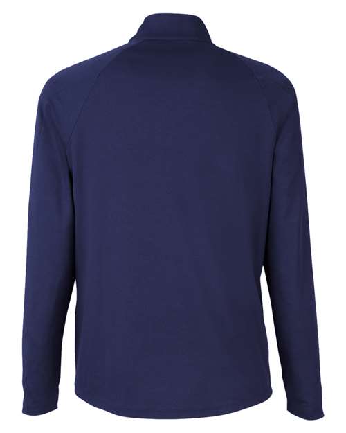 CORE365 CE418, Men's Origin Performance Pique Quarter-zip Pullover, Classic Navy Heather/ Carbon