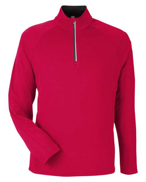CORE365 CE418, Men's Origin Performance Pique Quarter-zip Pullover, Classic Red/ Carbon