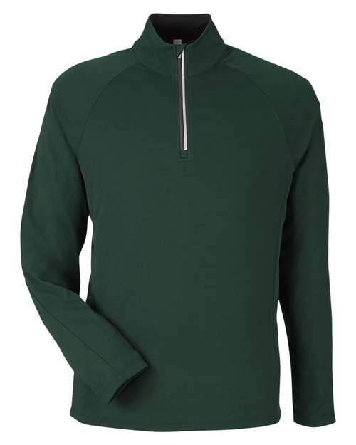 CORE365 CE418, Men's Origin Performance Pique Quarter-zip Pullover, Forest/ Carbon