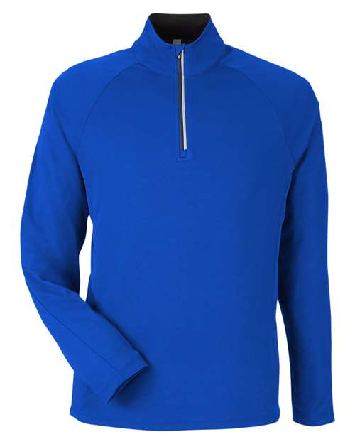CORE365 CE418, Men's Origin Performance Pique Quarter-zip Pullover, True Royal/ Carbon