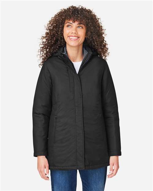 CORE365 CE725W, Women's Inspire 3-in-1 Jacket With Insulated Liner, Black/ Carbon