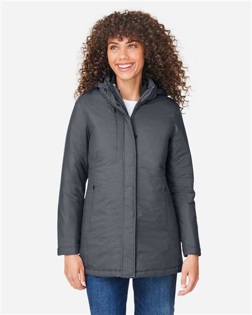 CORE365 CE725W, Women's Inspire 3-in-1 Jacket With Insulated Liner, Carbon/ Black