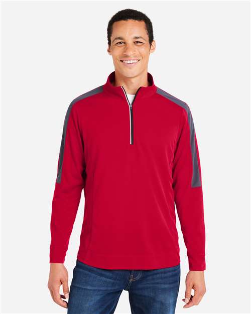 Men's Market Snag Protect Mesh Colorblock Quarter-Zip Pullover - - 14504 Classic Red Carbon 284A7 4-4.9 oz AB Exclusive Brands Activewear Antimicrobial Back to School 2025 CA CA New ab CE404 CORE365 Long Sleeves Mens & Unisex Mesh Moisture-Management New AB Performance Polos & Knits Polyester - 100% Pullovers Quarter-Zips S&S Exclusive Brands Spiritwear Sun/UV Protection Tear Away Tops Zips