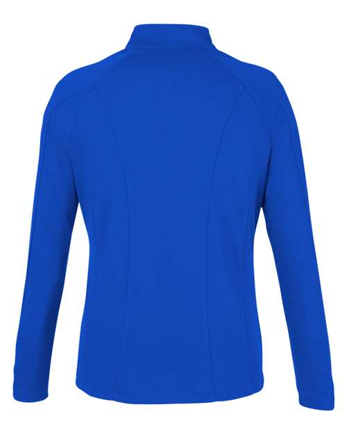 CORE365 CE418W, Women's Origin Performance Pique Quarter-zip Pullover, True Royal/ Carbon