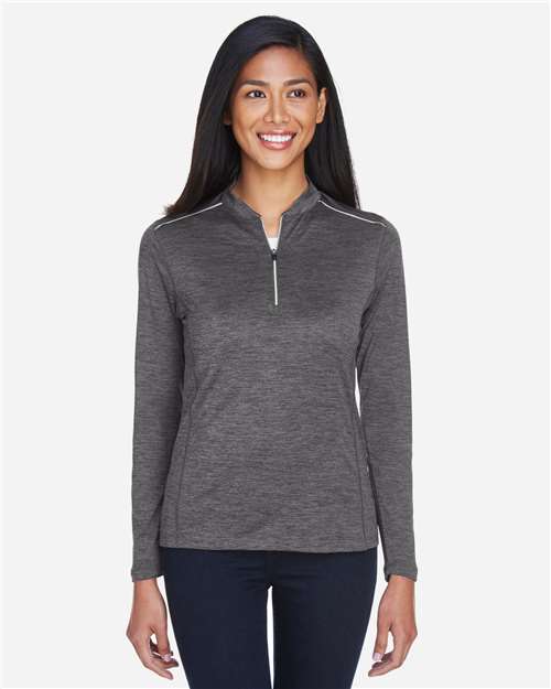 Women's Kinetic Performance Quarter-Zip Pullover - - 14492 Carbon Black 283A7 4-4.9 oz AB Exclusive Brands Activewear Antimicrobial CA New ab CE401W CORE365 Long Sleeves Moisture-Management New AB Performance Polos & Knits Polyester - 100% Pullovers Quarter-Zips S&S Exclusive Brands Spiritwear Sun/UV Protection Tops Womens Zips
