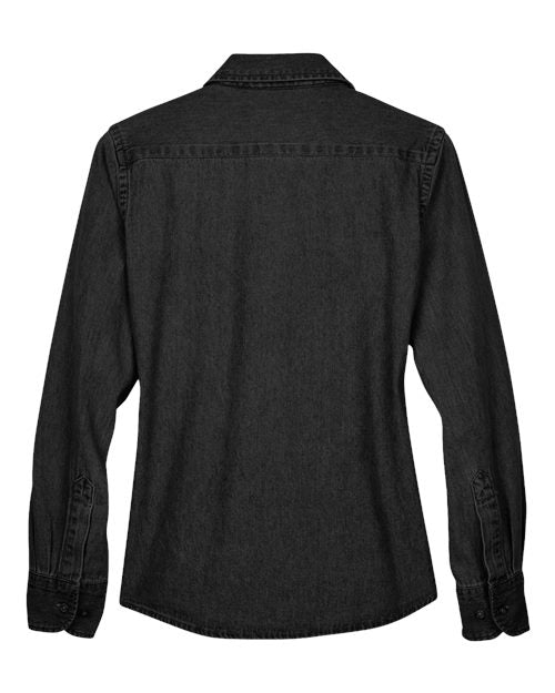 Harriton M550W, Women's Denim Shirt, Washed Black