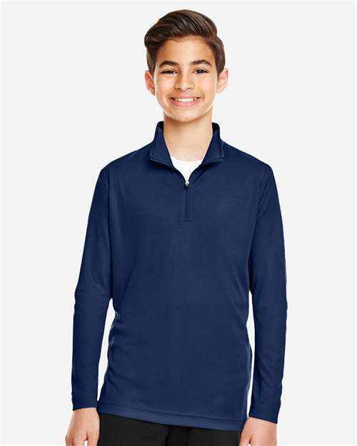 Team 365 TT31Y, Youth Zone Performance Quarter-zip Pullover, Sport Dark Navy