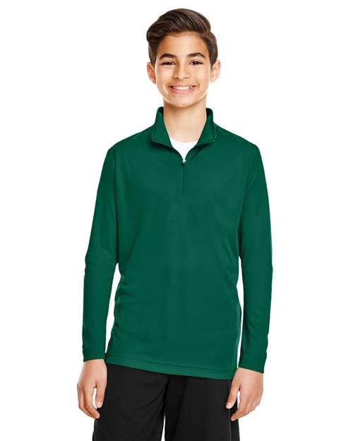 Youth Zone Performance Quarter-Zip Pullover - - 14596 Sport Forest 3-3.9 oz 705D9 AB Exclusive Brands CA New ab Explore School & Team - School & Team Merch Explore School & Team - Spirit Wear Explore School & Teams Long Sleeves Moisture-Management New AB Performance Polos & Knits Polyester - 100% Pullovers Quarter-Zips S&S Exclusive Brands Sun/UV Protection Team 365 Tops TT31Y Youth Zips