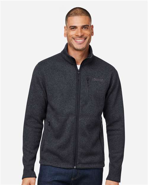 Marmot M16223, Men's Drop Line Fleece Jacket, Black Heather