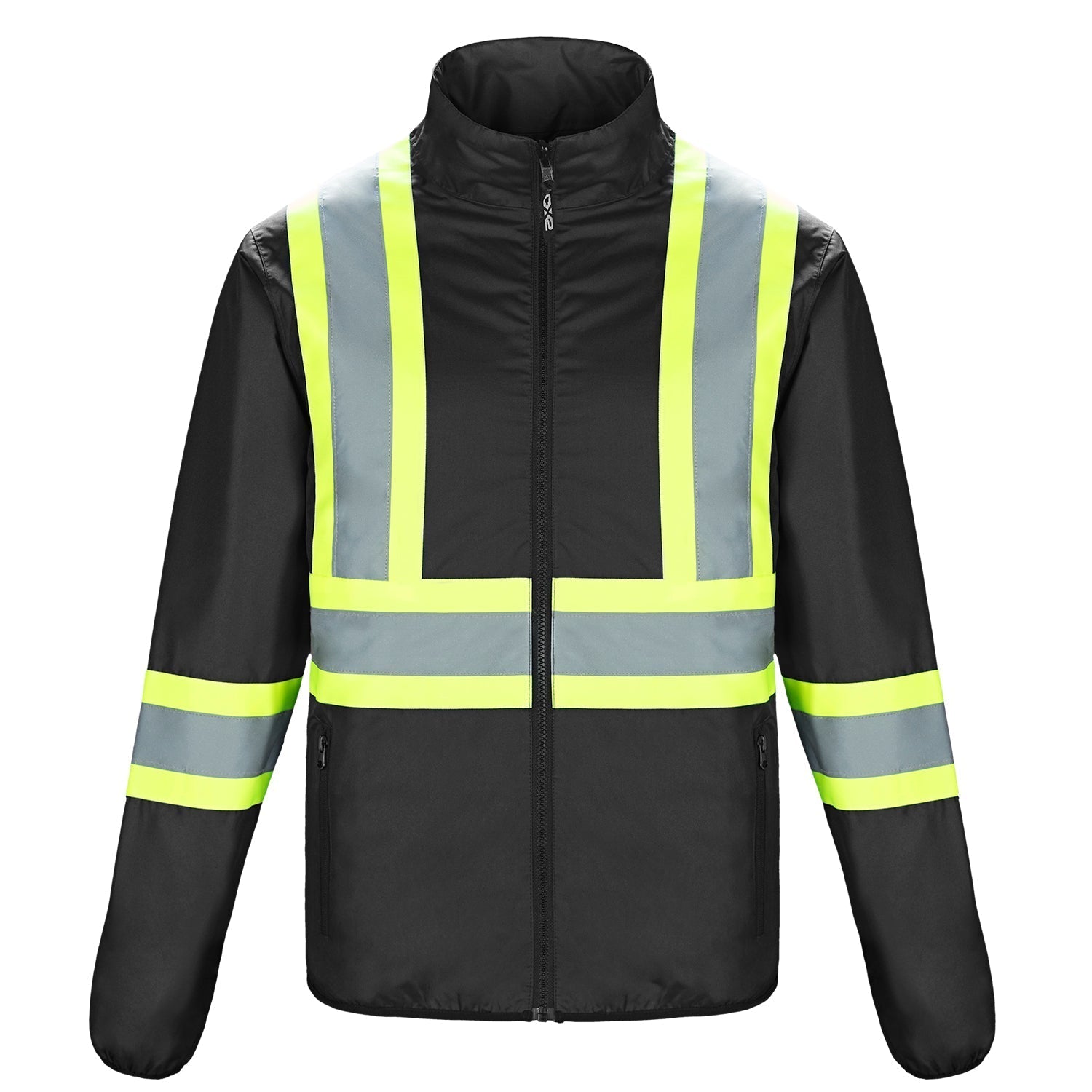 L01260 - Safeguard - Reversible Hi-Vis Insulated Jacket Black 1260 adult CX2 Hi-Vis mens