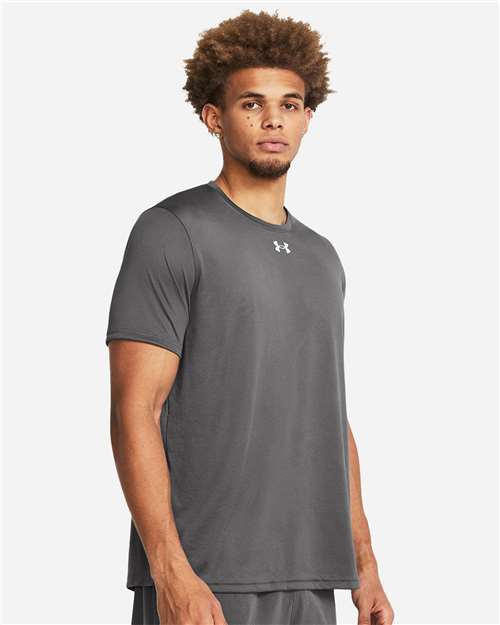 Under Armour 1376842, Men's Team Tech T-shirt, Castlerock/ White