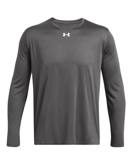 Under Armour 1376843, Men's Team Tech Long Sleeve T-shirt, Castlerock/ White