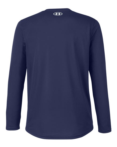 Under Armour 1376843, Men's Team Tech Long Sleeve T-shirt, Midnight Navy/ White