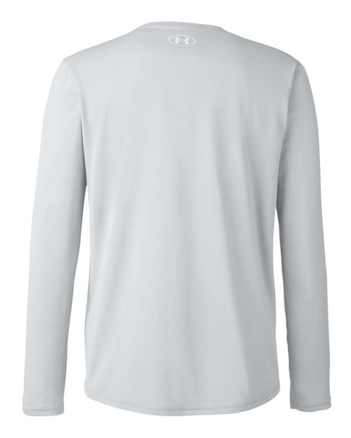 Under Armour 1376843, Men's Team Tech Long Sleeve T-shirt, Mod Grey Light Heather/ White