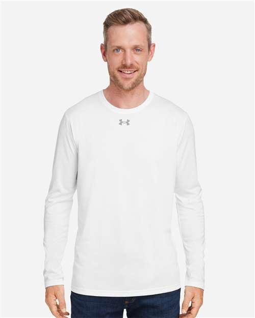 Under Armour 1376843, Men's Team Tech Long Sleeve T-shirt, White/ Mod Grey