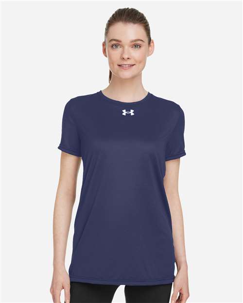 Under Armour 1376847, Women's Team Tech T-shirt, Midnight Navy/ White