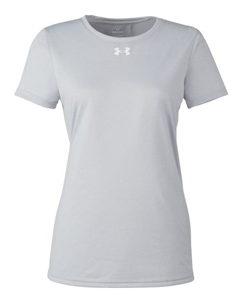 Under Armour 1376847, Women's Team Tech T-shirt, Mod Grey Light Heather/ White