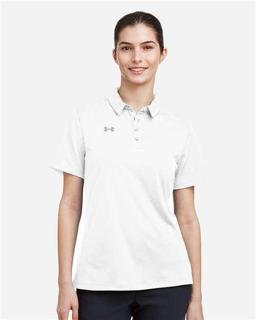 Under Armour 1370431, Women's Tech Polo, White/ Mod Grey