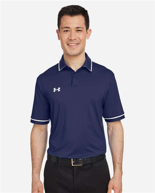 Under Armour 1376904, Men's Tipped Teams Performance Polo, Midnight Navy/ White