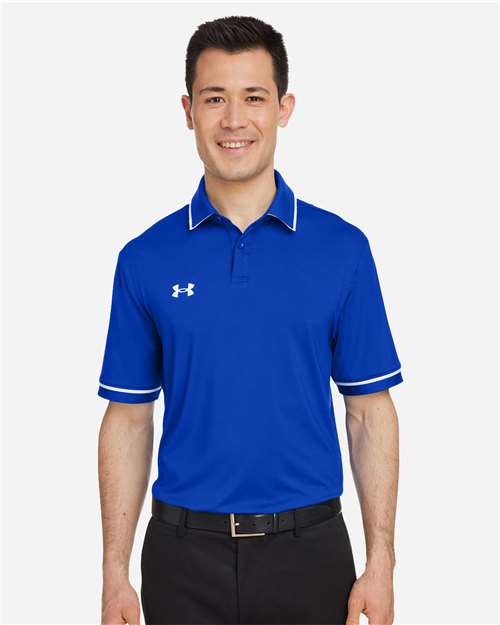Under Armour 1376904, Men's Tipped Teams Performance Polo, Royal/ White